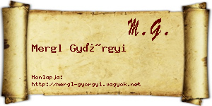 Mergl Györgyi névjegykártya